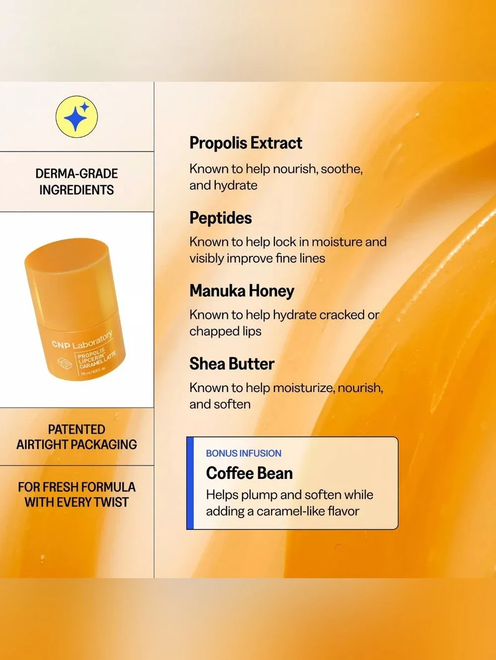 Propolis Lipcerin Lip Balm - Caramel Latte